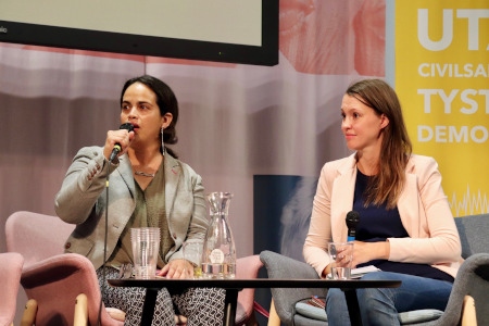 Claudia Arenas, tidigare regional chef för Latinamerika på Forum syd och Sofia Hedström, enhetschef för kampanj och påverkan på Jordens vänner.