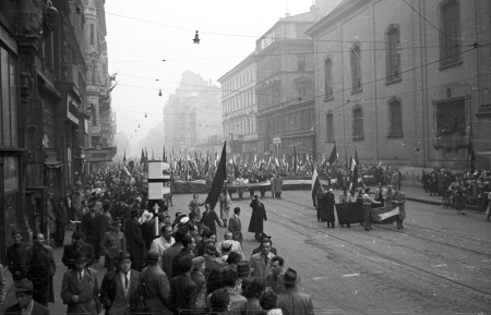 Demonstration i Budapest den 25 oktober.