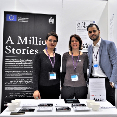  Sara Sarabi, Nina Olsson och Nizar Keblawi på Bokmässan i Göteborg.