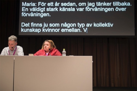 Maria Johansson, ordförande för Lika Unika berör ämnet MeToo under seminariet ”Hur får vi samhället att se, höra och förstå?” Funktionsnedsatta flickor och kvinnor riskerar att drabbas i större utsträckning än resten av samhället av det sexualiserade våldet.