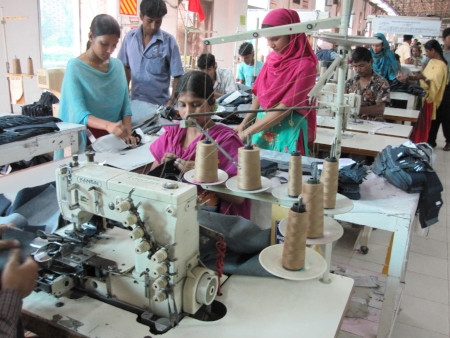 Textilfabrik utanför Bangladeshs huvudstad Dhaka.