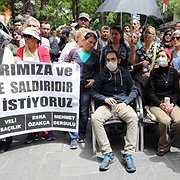 En protest i Ankara den maj 2017 mot avskedande av offentliganställda i Turkiet. 