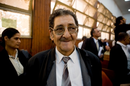 Ahmed Seif el-Islam år 2008 när han försvarade 49 personer som hade åtalats för att de hade stött textilarbetarprotesterna i april 2008.