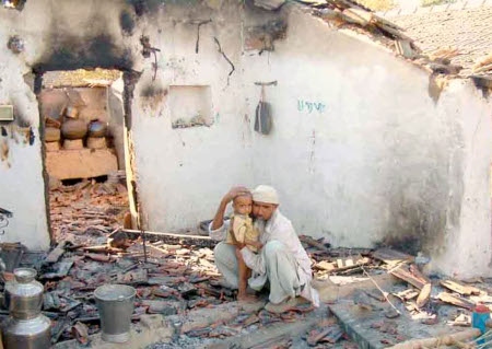 Här dog sex personer när en hinduisk mobb gick till attack i mars 2002.
