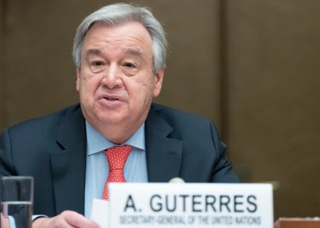 António Guterres var på plats vid ett givarmöte om Jemen som hölls i Genève den 26 februari.