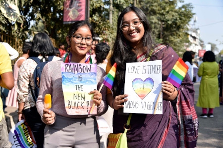 Nya tider. Pride-firande i Guwahati i Assam den 3 februari 2019.