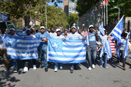 I utlandet har anhängare av Ambazonia manifesterat sitt stöd till separatisterna.