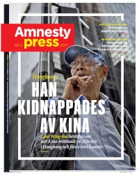 I Amnesty Press nummer 2/2017 berättas mer om Lam Wing-kee och de andra bokförläggarna i Hongkong.