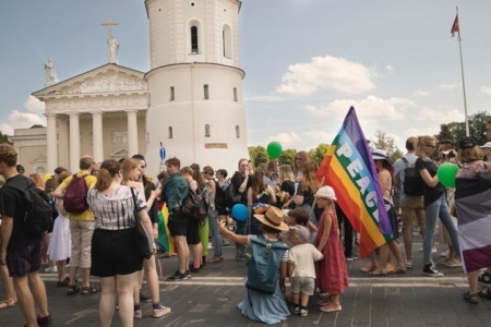  Årets Prideparad i Vilnius kunde genomföras utan incidenter.