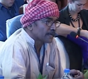 Satinath Sarangi talar vid konferensen ”Corporate Liabilities and the case of the Bhopal gas leak disaster” i New Delhi 8 november 2012.