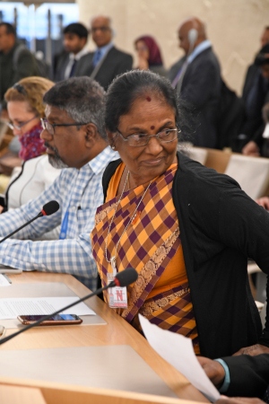 Ananda Nadarajah besöker FN-kontoret i Genève för femte gången för att tala i MR-rådet.