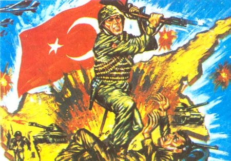 Turkisk propagandaaffisch sommaren 1974. 