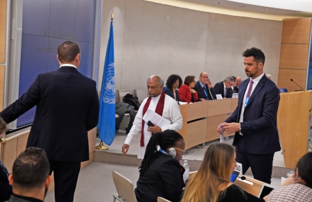 Utrikesminister Dinesh Gunawardena har levererat ett tal vid FN:s råd för mänskliga rättigheter, där han förklarat varför Sri Lanka drar sig ur resolutionen.