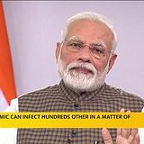 Indiens premiärminister Narendra Modi håller tal 24 mars och meddelar att Indien ska stängas ner från midnatt. 