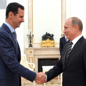  Syriens president Bashar al-Assad och Rysslands president Vladimir Putin i oktober 2015.
