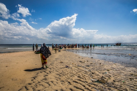 Personer i Pemba som har flytt undan striderna i norra Moçambique.