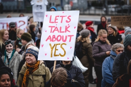 Demonstration i Köpenhamn den 25 november 2018 med krav på samtyckeslag.