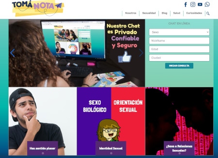 Genom Tomá Notas sociala medier kan de unga anonymt chatta om sexualitet, graviditet och sexuella övergrepp.