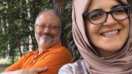 Jamal Khashoggi och Hatice Cengiz.