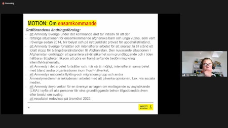  Årsmötet sade nej till amnesti för ensamkommande men beslöt om en kompromiss.