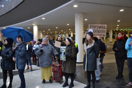 Manifestation på Sergels Torg i Stockholm 10 december.