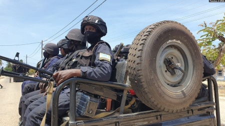 Rwandiska soldater som bekämpar jihadister i Cabo Delgado i oktober 2021.
