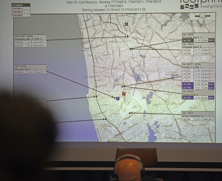 Mobiltelefoner har spårats vid mordplatsen vid tidpunkten för mordet och kan kopplas till medlemmar i plutonen ”Tripoli”, som lydde under Gotabaya Rajapaksa.