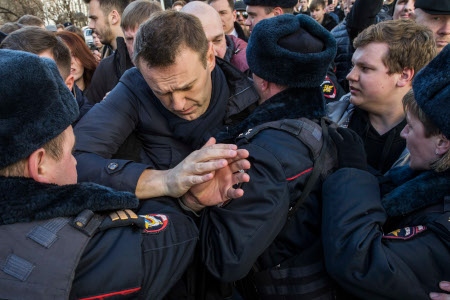 Aleksej Navalnyj grips i Moskva 2017.