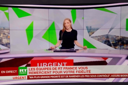  Sista sändningen från RT i Frankrike. Den 2 mars 2022 stängdes kanalen ned efter EU:s förbud mot RT och Sputnik.