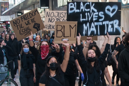Black Lives Matter-demonstration i Stockholm 3 juni 2020.