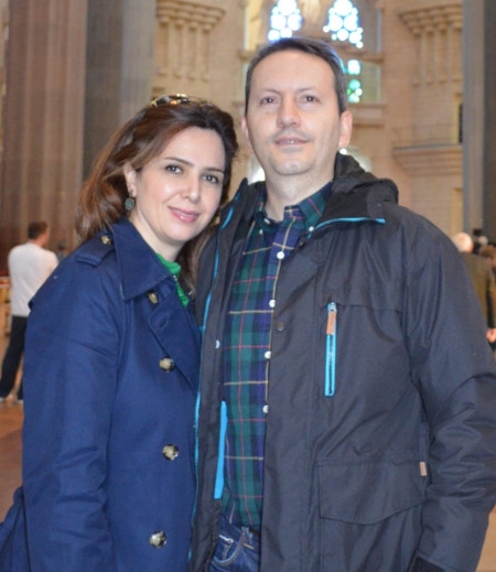 Vida Mehrannia med sin man Ahmadreza Djalali i Barcelona 2016.