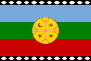 Den flagga som används av mapuchefolket.