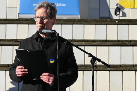 Martin Holmberg från aktionsgruppen ”Ryssland ut ur Ukraina”.