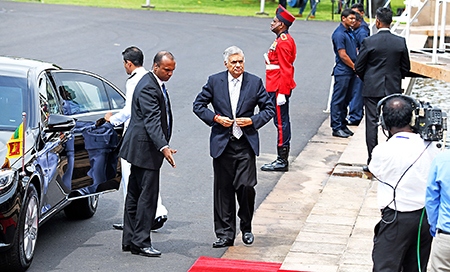 Ranil Wickremesinghe i parlamentet 2018.