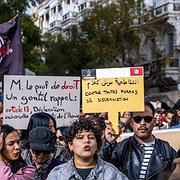 Demonstration den 25 februari i Tunis mot rasism. Närmare 1 000 personer deltog.