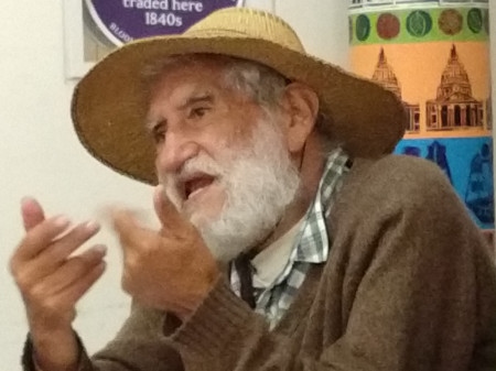 Hugo Blanco på ett möte i London 2019. Han föddes i Cusco i Peru 1934 och dog i Uppsala 2023.
