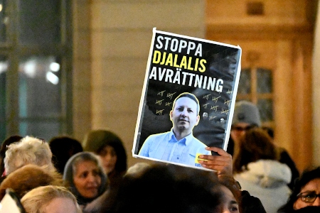 Demonstration på Mynttorget för att Djalali ska släppas fri